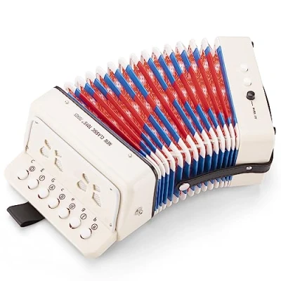 Afbeelding van New Classic Toys Speelgoedinstrument Accordeon Inclusief Muziekboekje Wit