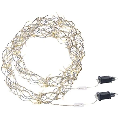 Afbeelding van Lunartec Kerstkrans: 2 stuks led lichtkransen voor ramen, deuren enz. 90 warmwitte leds (lichtkrans kerstramen)