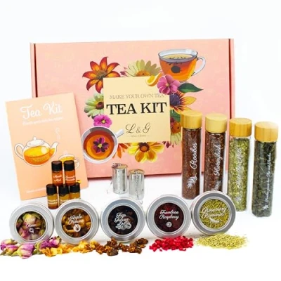 Afbeelding van L&amp;G® Theeset voor het bereiden en proeven Honeybush, Rooibos, Sancha Green, Maté Inclusief theezeef Doe zelf cadeau Kerstmis, verjaardag Gemaakt in Frankrijk Ingrediënten