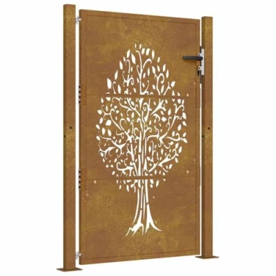 Afbeelding van Poort 105x155 cm boomontwerp cortenstaal