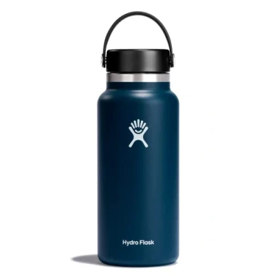 Afbeelding van Hydro Flask W32BTS464 Vacuüm geïsoleerde roestvrijstalen waterfles met Flex Cap lekvrije dop en dubbelwandige gespsluiting, herbruikbare BPA vrije fles, brede opening, indigoblauw