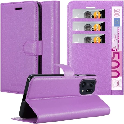 Afbeelding van Cadorabo Hoesje geschikt voor Oppo FIND X5 PRO in MANGAAN PAARS Beschermhoes met magnetische sluiting, standfunctie en kaartvakje Book Case Cover Etui