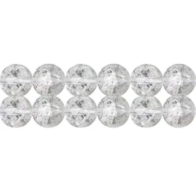 Afbeelding van Ronde kralen, kwartskristal, kruiskristal, 6 mm, natuurstenen, edelstenen, voor sieraden, lengte ca. 38 cm, 60 stuks