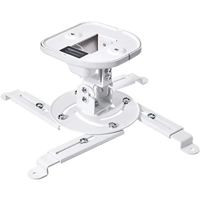 Image de Amazon Basics Support de fixation inclinable pour projecteur, montage mural ou au plafond, capacité 15 kg, blanc