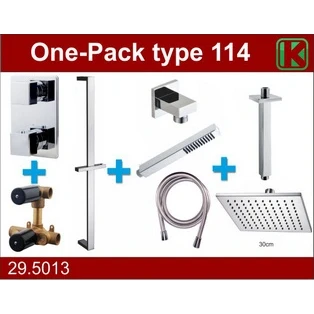 Afbeelding van Wiesbaden one pack inbouwthermostaatset type 114 CHR (30cm)