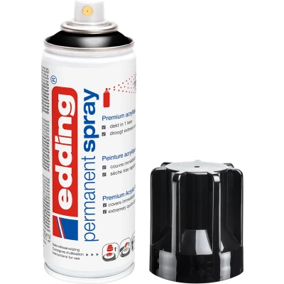 Afbeelding van Verfspuitbus edding 5200 permanent spray glossy diepzwart