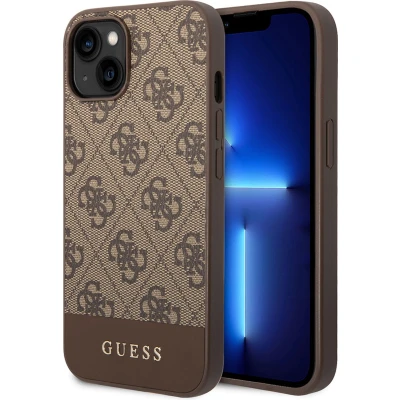 Afbeelding van Guess 4G Stripe Back Case Geschikt voor Apple iPhone 14 (6.1&quot;) Bruin