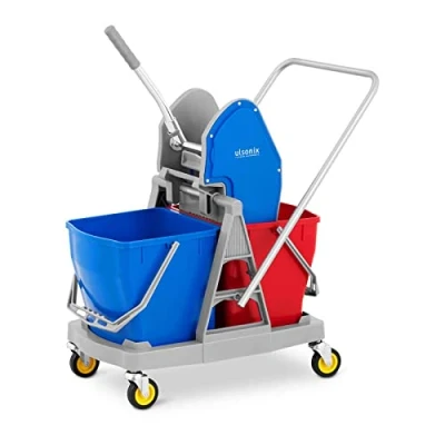 Afbeelding van ulsonix Schoonmaakwagen met wringer 2 emmers 40 L