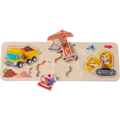 Afbeelding van Haba Vormenpuzzel Op De Werf Junior Hout 4 Stukjes