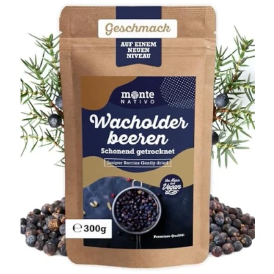 Afbeelding van Baies de genièvre entièrement Monte Nativo (300 g) séchées pour la cuisine et les plats sauvages Délicatement aromatiques Naturelles sans additifs Arôme goût