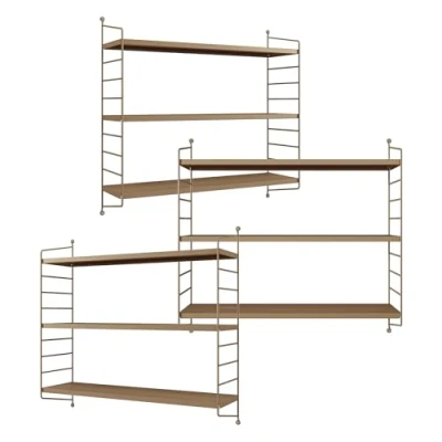 Afbeelding van Wandplank Strängnäs set van 3 verstelbaar 50x60x15 cm lichtbruin [en.casa]