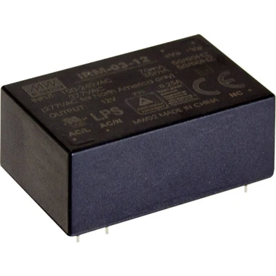 Afbeelding van Mean Well IRM 03 5S AC/DC printnetvoeding 5 V/DC 600 mA 3 W