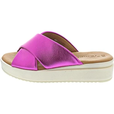 Afbeelding van Tamaris Muiltjes met hak, Dames, Maat: 36, Fuxia metallic Leer