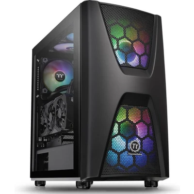 Afbeelding van Thermaltake Commander C34 TG Midi tower PC behuizing, Gaming behuizing Zwart 2 voorgeïnstalleerde LED ventilators, 1 ventilator,