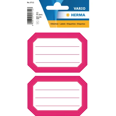 Afbeelding van Huismerk Herma 5712 Etiket Schrift 82x55mm Rood/Wit Pakje met 6 velletjes stickers
