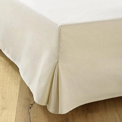 Afbeelding van Bedrok, matrasbodembeschermer, overtrek, hoes voor onderbed, matrasbodem Met 4 zijden, hoogte 30 cm Gemaakt in Europa 90 x 200 cm, ecru