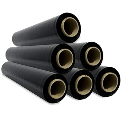 Afbeelding van Ofituria (1 stuk) Elastische verpakkingsfolie, zwarte plastic folie voor verpakking, verzend en verhuisbescherming, rol van 50 cm tot 400 m, rekbaar