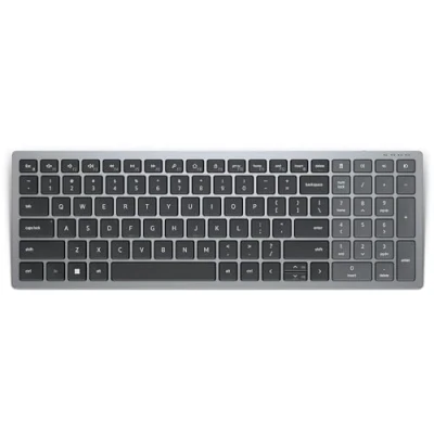 Image de Dell KB740 Clavier compact multi dispositif sans fil 2.4 GHz Bluetooth 5.0 AZERTY Français gris titan avec 3 ans Service d&#039;échange avancé le jour ouvrable suivant