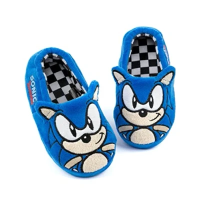 Afbeelding van Sonic the Hedgehog pantoffels kinderen pluche gezicht geborduurd 3d schoenen, Blauw