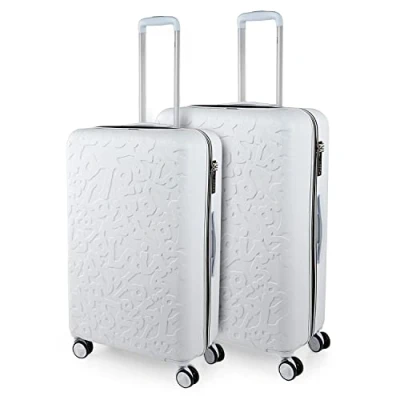 Afbeelding van Lois Game 3 stijve reiskoffers 4 wielen Trolley ABS. Comfortabele USB poort en lichte oefeningen. TSA slot. Maten: Small Cab, Medium Large. Kwaliteit, Wit