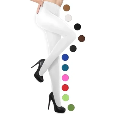 Afbeelding van sesto senso Collants opaques en microfibre 3D 50 deniers pour femme, Blanc., XS S