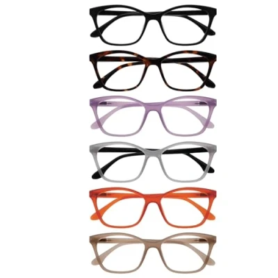 Afbeelding van OPULIZE KAT Leesbril, elegant kattenoogmontuur, mannen en vrouwen, veerscharnieren, R59, glanzend zwart Carey bruin mat paars lichtgrijs oranje taupe