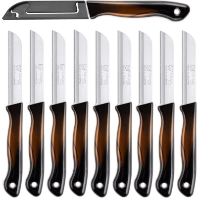 Afbeelding van DKS Solingen Tomatenmes Gekarteld RVS Lemmet 19,5cm Zwart/Brons 10 stuks