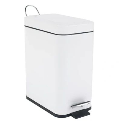 Afbeelding van Beldray Rechthoekige pedaalemmer LA041173WHT voor keuken en badkamer met softclose deksel, 5 liter, wit