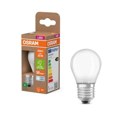 Afbeelding van OSRAM LED lamp druppel E27 1,2W mat 4.000K 255lm