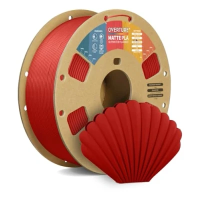 Afbeelding van OVERTURE PLA filament, 1,75 mm, rol, mat, 1 kg, maatnauwkeurigheid +/ 0,03 voor 3D printers, baksteenrood