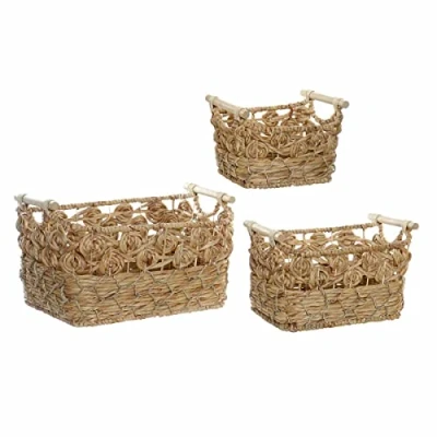 Afbeelding van Basket spelset DKD Home Decor Vezel Boho Zeegras (3 pcs)