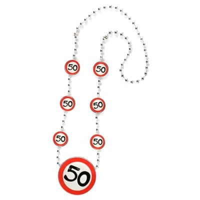 Afbeelding van Verjaardagsdecoratie halsketting 50e verjaardag decoratie vrouw man