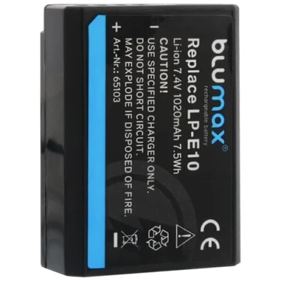 Afbeelding van Blumax batterij voor Canon LP E10, 1020 mAh, compatibel met EOS 1100D 1200D 1300D, Rebel T3 T5 T6, mAh