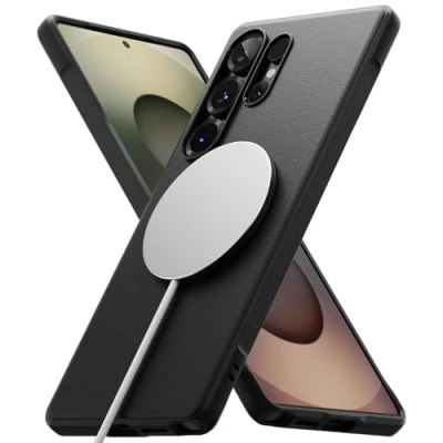 Afbeelding van Ringke beschermhoes compatibel met Samsung S25 Ultra [Onyx magnetic], magnetisch, antislip, schokbestendig, flexibel, ultradun, zacht, bumper, duurzaam, Galaxy Case,