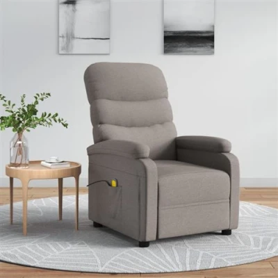 Afbeelding van vidaXL Massagestoel stof taupe