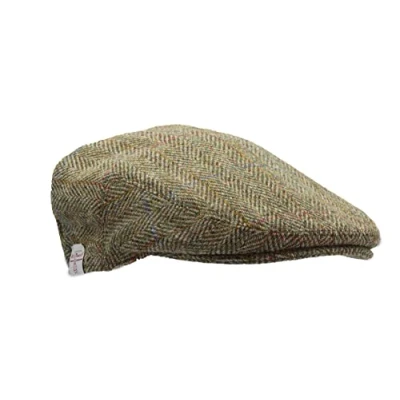Afbeelding van WALKER AND HAWKES Harris Tweed Oakmoor platte pet, Groen schuim.