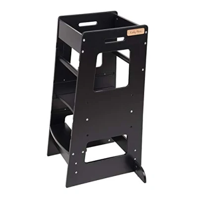 Afbeelding van KiddyMoon Montessori leer/observatietoren ST 003 Keukenhulp, Zwart