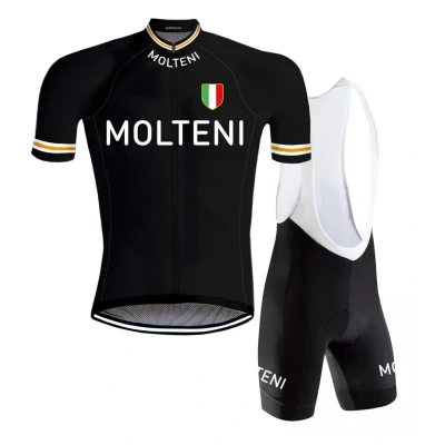 Afbeelding van Retro Wielertenue Molteni Zwart REDTED