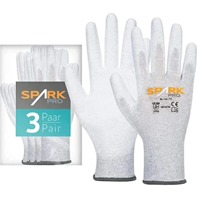 Afbeelding van ACE Spark Pro Gant de travail 3 paires gants protection antistatiques pour le EN 388/16350 08/M (Lot 3)