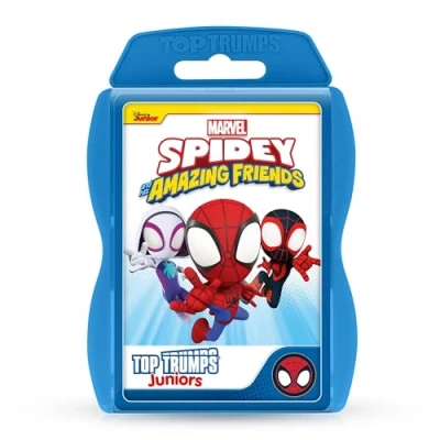 Afbeelding van Top Trumps Spidey &amp; Friends Junior kaartspel, 5 in 1 spelletjes voor kinderen, leerspellen, kaartspellen gezinnen, quiz, trivia, geheugenspel, spel van 2
