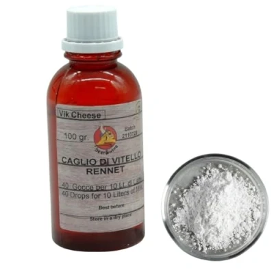 Afbeelding van Kaasmeel 100 ml + gratis calciumchloride kalfssemsel natuurlijk stremsel stremselextract vloeibaar
