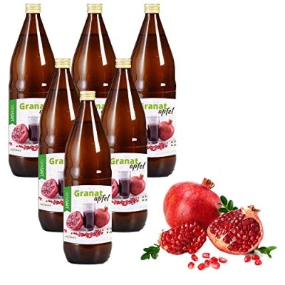 Afbeelding van Mynatura 100% natuurlijk granaatappelsap 6 liter moedersap zonder toevoegingen rijk aan vitaminen natuurproduct vruchtensap I sap dessert glazen fles (6 l)