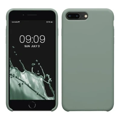 Afbeelding van kwmobile telefoonhoesje geschikt voor Apple iPhone 7 Plus / 8 Hoesje met siliconen coating Smartphone case in Regenwashed groen