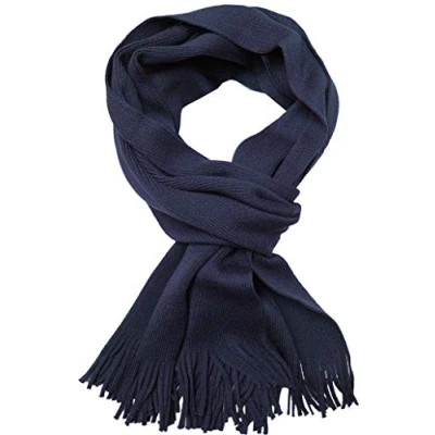Afbeelding van Rotfuchs Trendy effen gebreide sjaal van 100% fijne wol (merino), Marinier