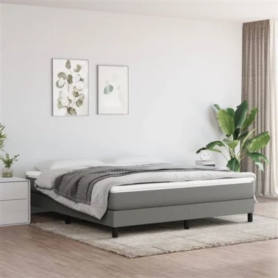 Image de vidaXL Sommier à lattes de lit avec matelas Gris foncé 180x200cm Tissu