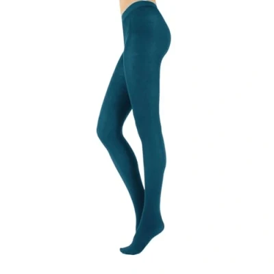Afbeelding van CALZITALY Kasjmierwollen panty Warme winterpanty Dikke 150 denier S M L XL Italiaanse ondoorzichtige kousen voor dames (1 stuk), Denim Blauw