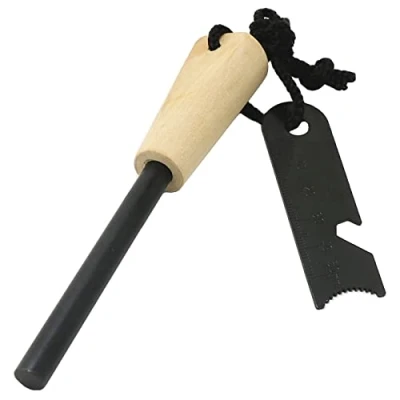 Afbeelding van Newaner Vuurstarter van vuursteen, vuurstarter, natuurlijke set, handvat magnesiumstaaf en vuursteenhout, aanstekers voor camping, outdoor survival