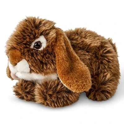 Afbeelding van Uni Toys Liggend Ram konijn (bruin) 18 cm (lengte) pluche knuffeldier