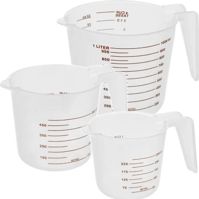 Afbeelding van Alpina Maatbeker 250 ml, 500 ml en 1 Liter Transparant 3 delig