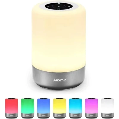 Afbeelding van Auxmir nachtlampje voor borstvoeding, bedlampje met 8 RGB kleuren dimbaar en 3 lichtmodi, oplaadbaar, timerfunctie, led babykamer, camping